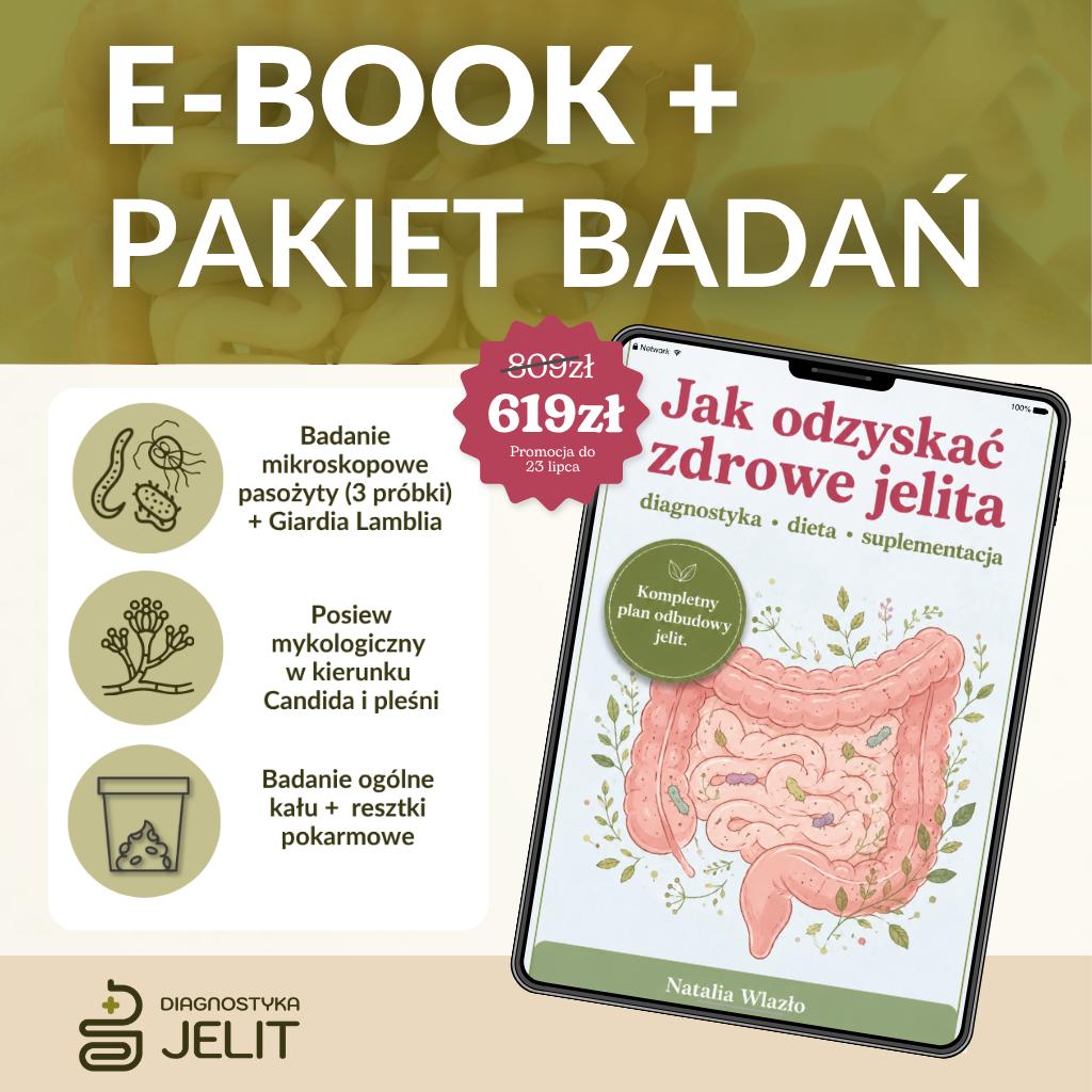 Przewodnik "Jak odzyskać zdrowe jelita" + Pakiet badań 